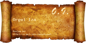 Orgel Iza névjegykártya